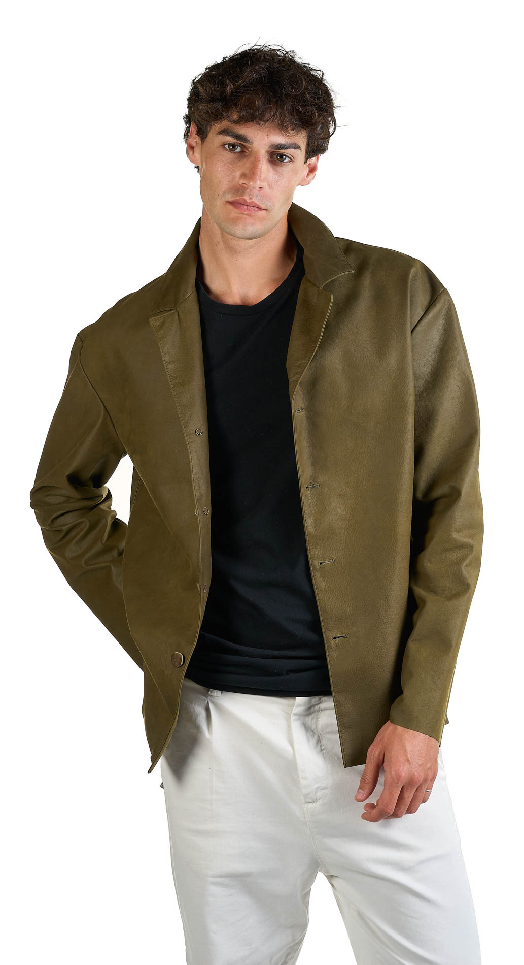 DANIELE BASTA LEATHER AND SILVER JACKET 